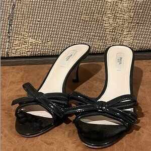 PRADA Strappy low kitten heel in black (worn and loved)